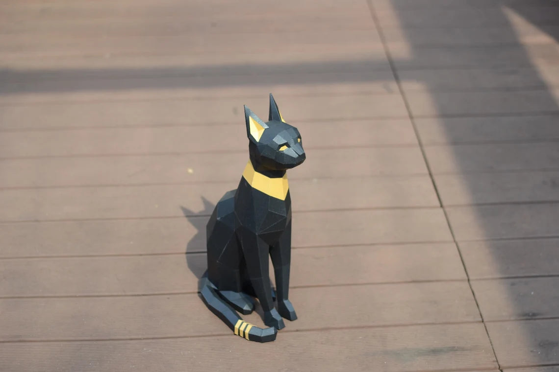 Egypt Cat Pre-cutting DIY Papercraft Kit -Fold & Craft -