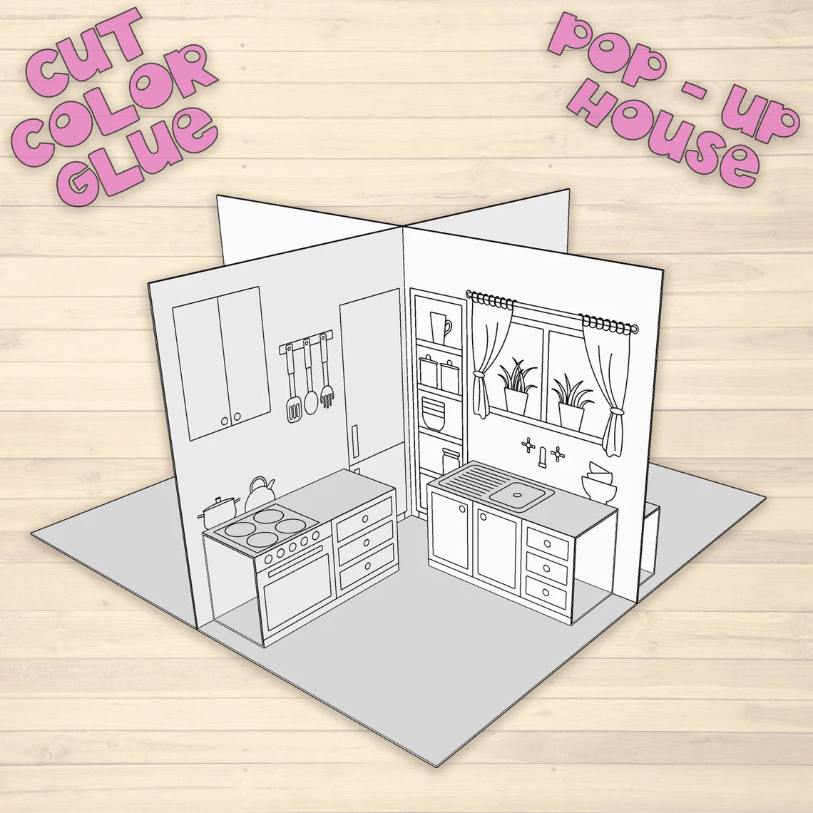 Modèle de maison en papier pop-up - Fold & Craft