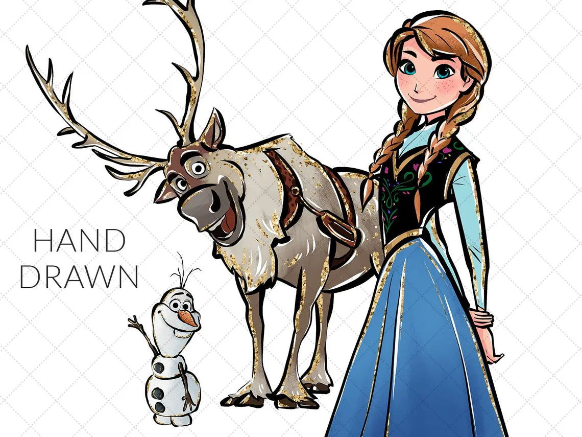 Clipart Elsa, princesse PNG, la reine des neiges -Fold & Craft -