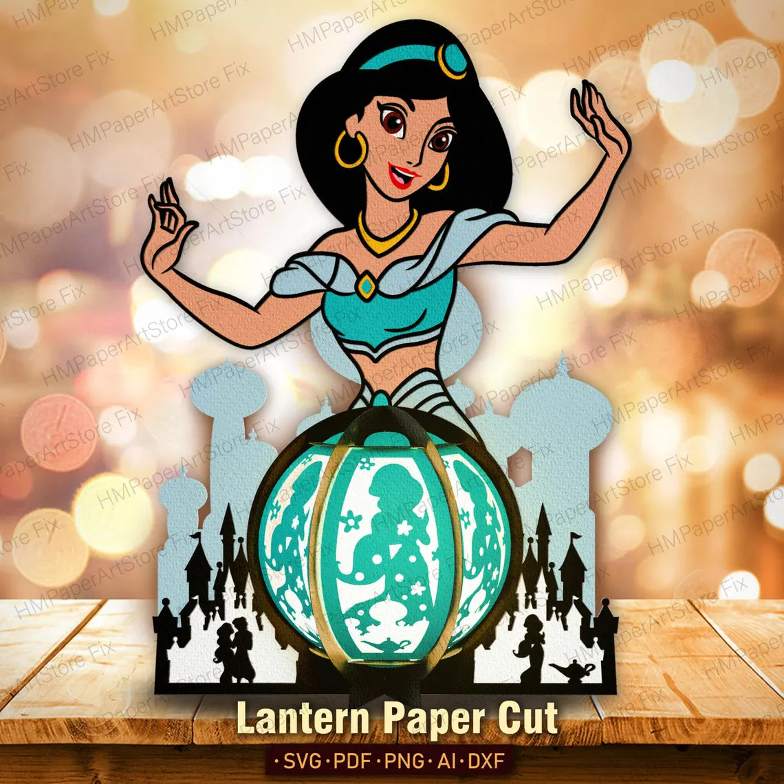 Bundle princesse lanterne papier découpé fichier - Fold & Craft -
