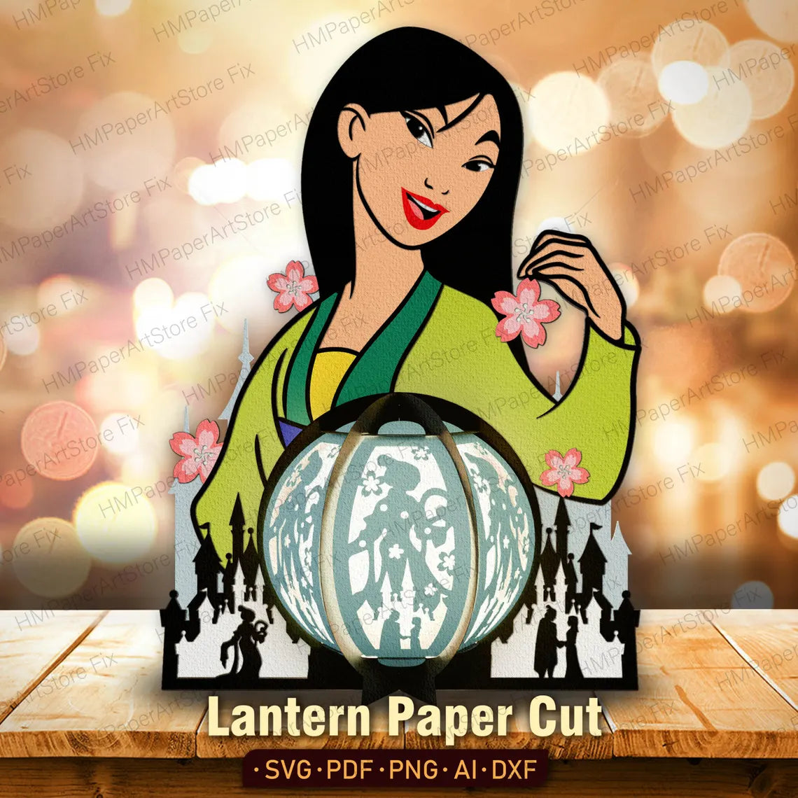 Bundle princesse lanterne papier découpé fichier - Fold & Craft -