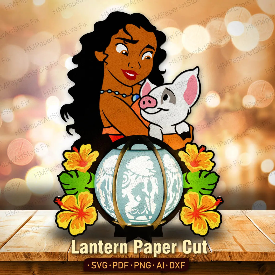 Bundle princesse lanterne papier découpé fichier - Fold & Craft -