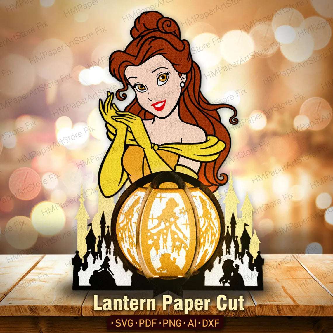 Bundle princesse lanterne papier découpé fichier - Fold & Craft -