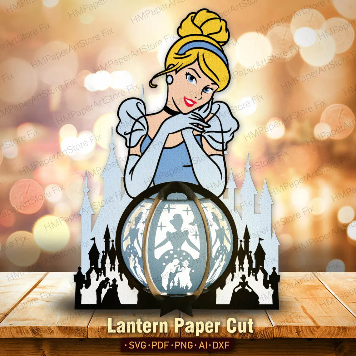 Bundle princesse lanterne papier découpé fichier - Fold & Craft -