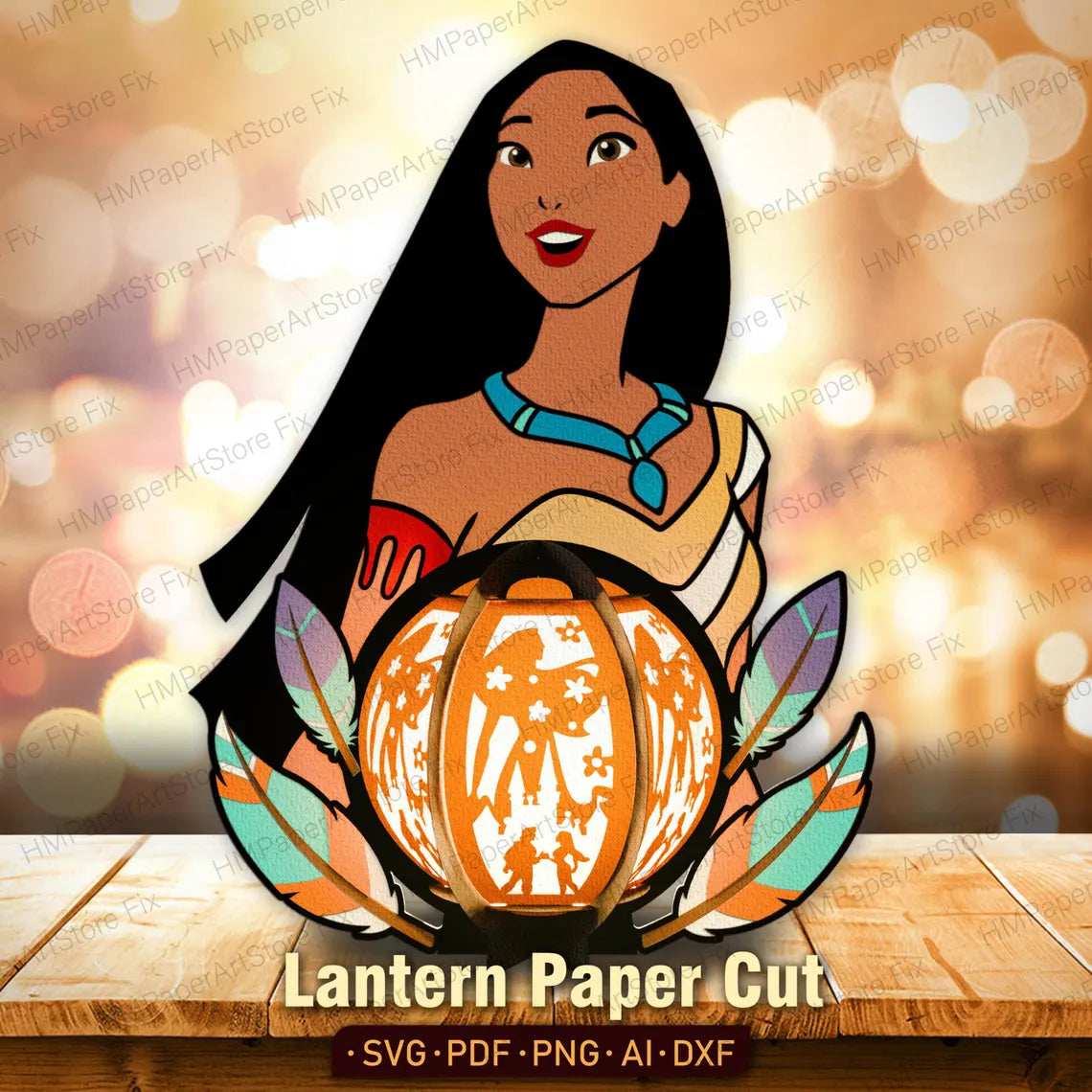 Bundle princesse lanterne papier découpé fichier - Fold & Craft -