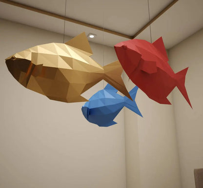 Poisson en papier, modèle PDF - Fold & Craft -
