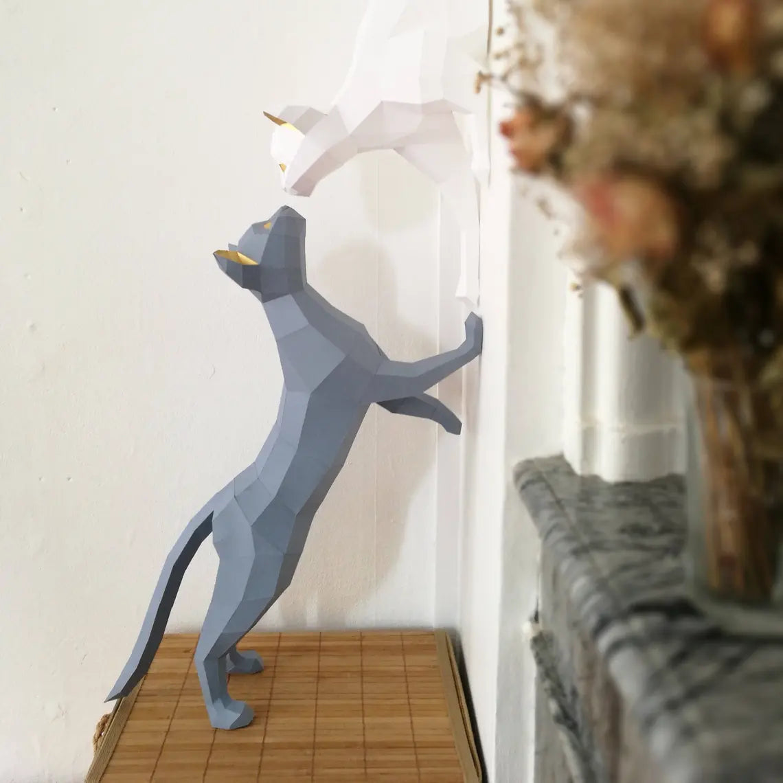 Modèles PDF de chats en papier (couple) - Fold & Craft -