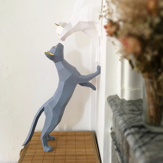 Modèles PDF de chats en papier (couple) - Fold & Craft -