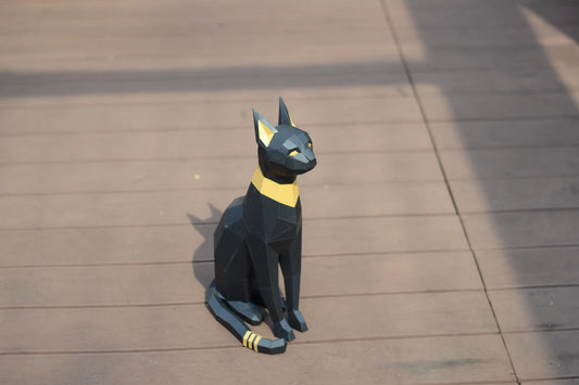 Egypt Cat Pre-cutting DIY Papercraft Kit -Fold & Craft -
