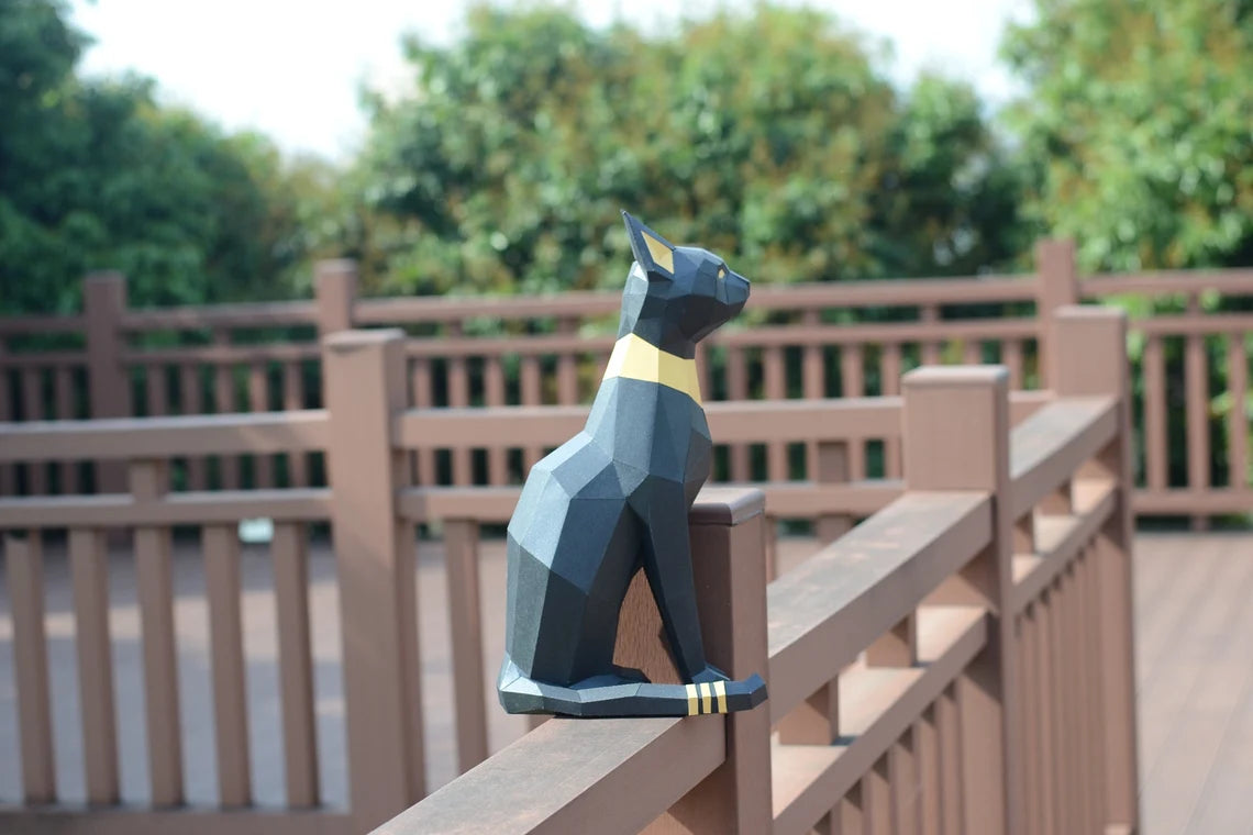 Egypt Cat Pre-cutting DIY Papercraft Kit -Fold & Craft -