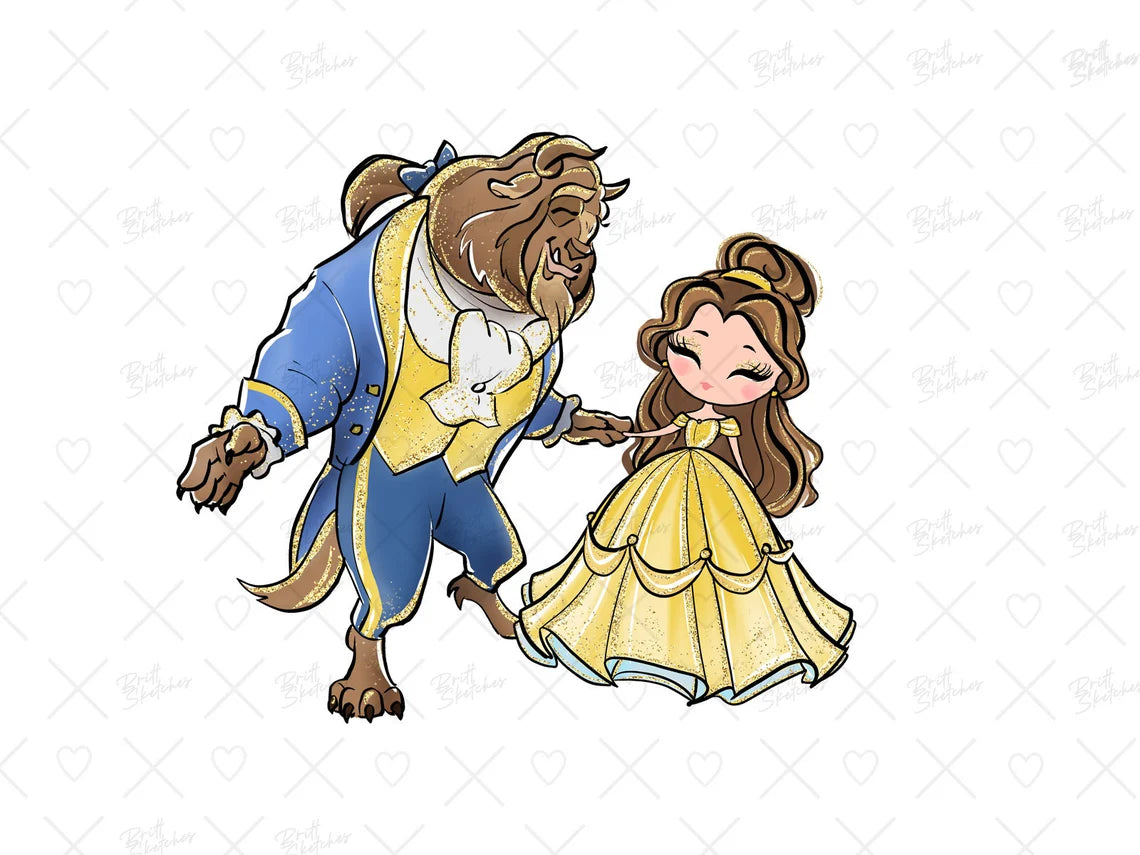 La Belle et la Bête Clipart -Fold & Craft -