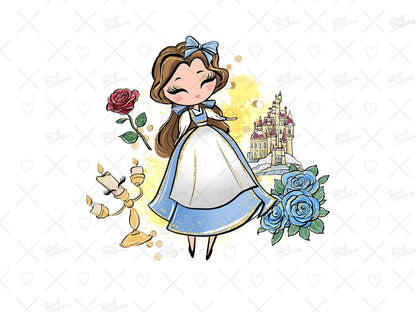 La Belle et la Bête Clipart -Fold & Craft -