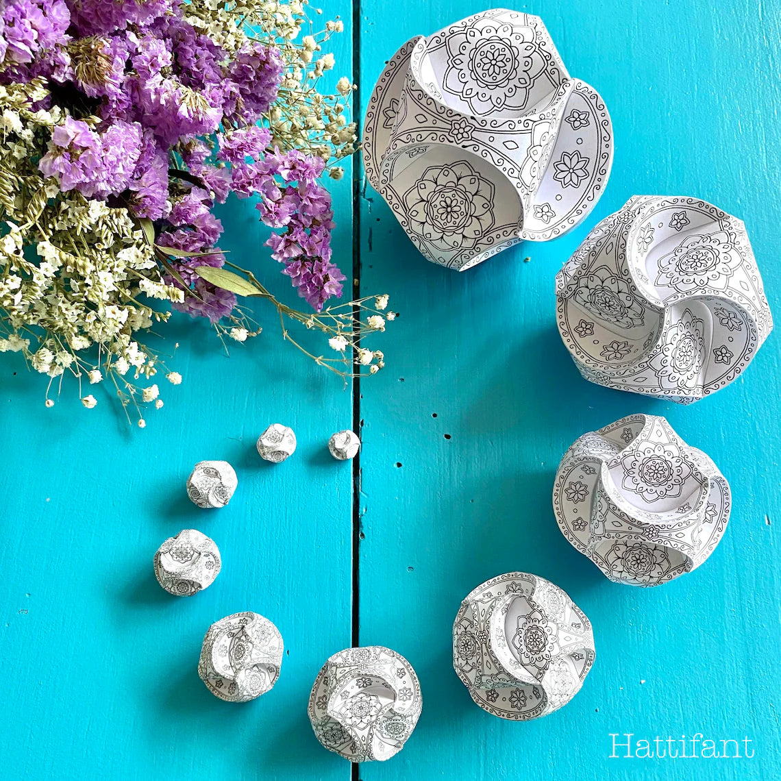 Globes en papier triskele – Fold & craft