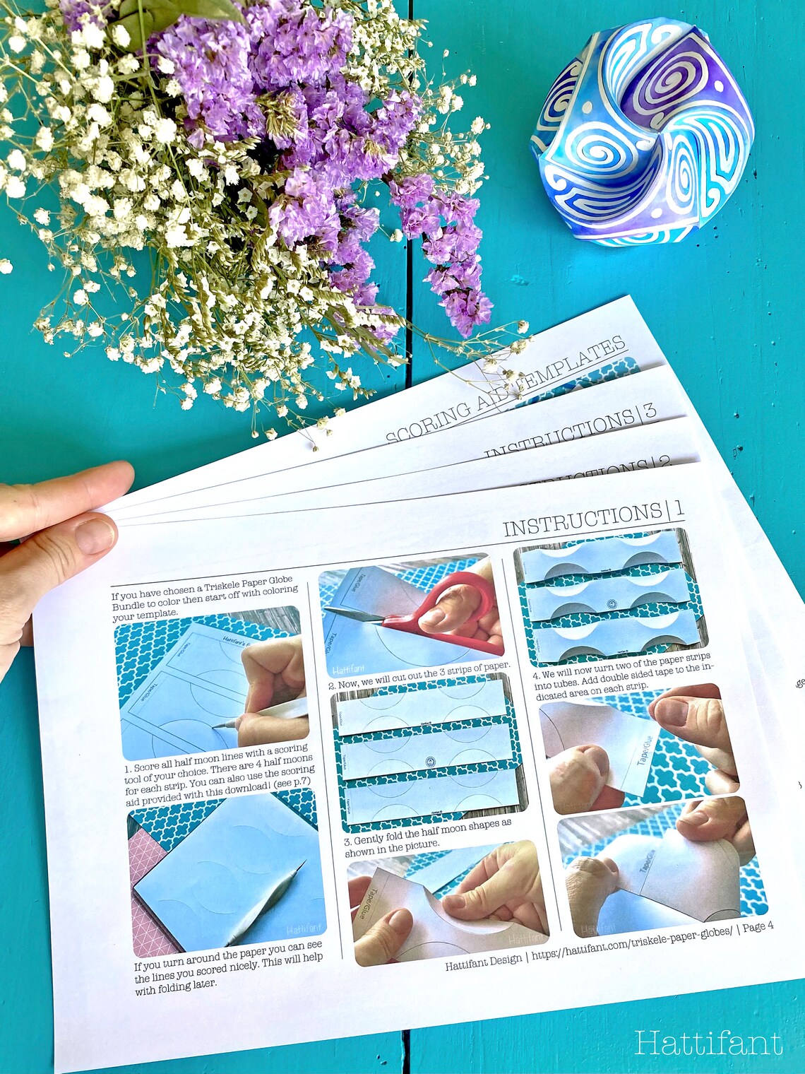 Globes en papier triskele – Fold & craft