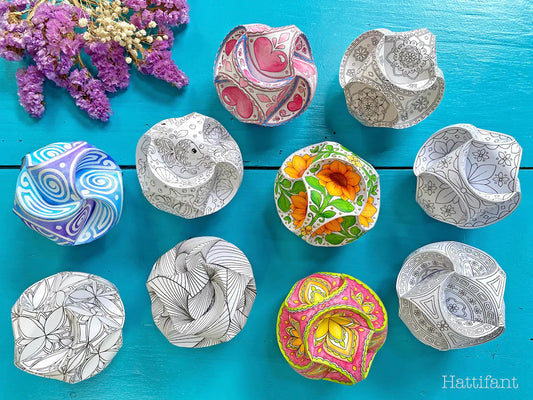 Globes en papier triskele – Fold & craft