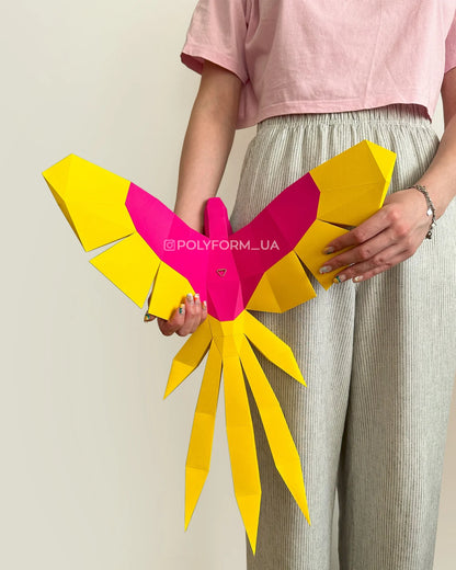 PERROQUET 1 Low Poly Oiseau Papercraft PDF  - Fold & Craft -