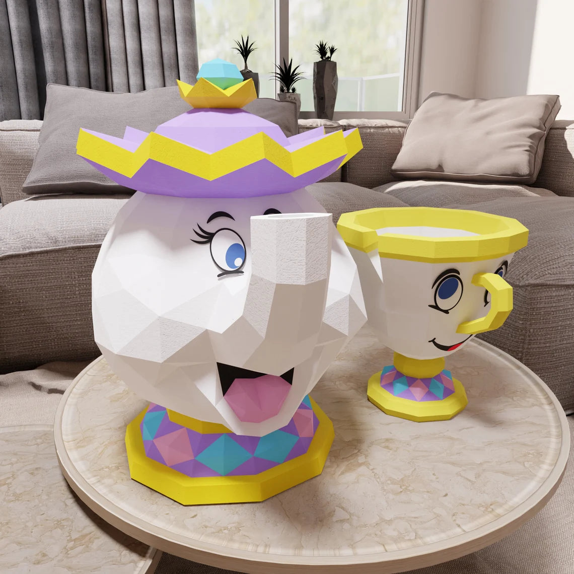 Puce Papercraft et Mme Potts, modèles au format numérique Pdf - Fold&Craft