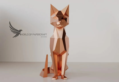 Papercraft Cat Low Poly Cat PDF Modèle de chat - Fold & Craft -