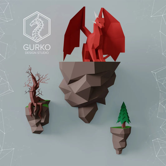 L'île volante en papercraft - Fold & Craft -