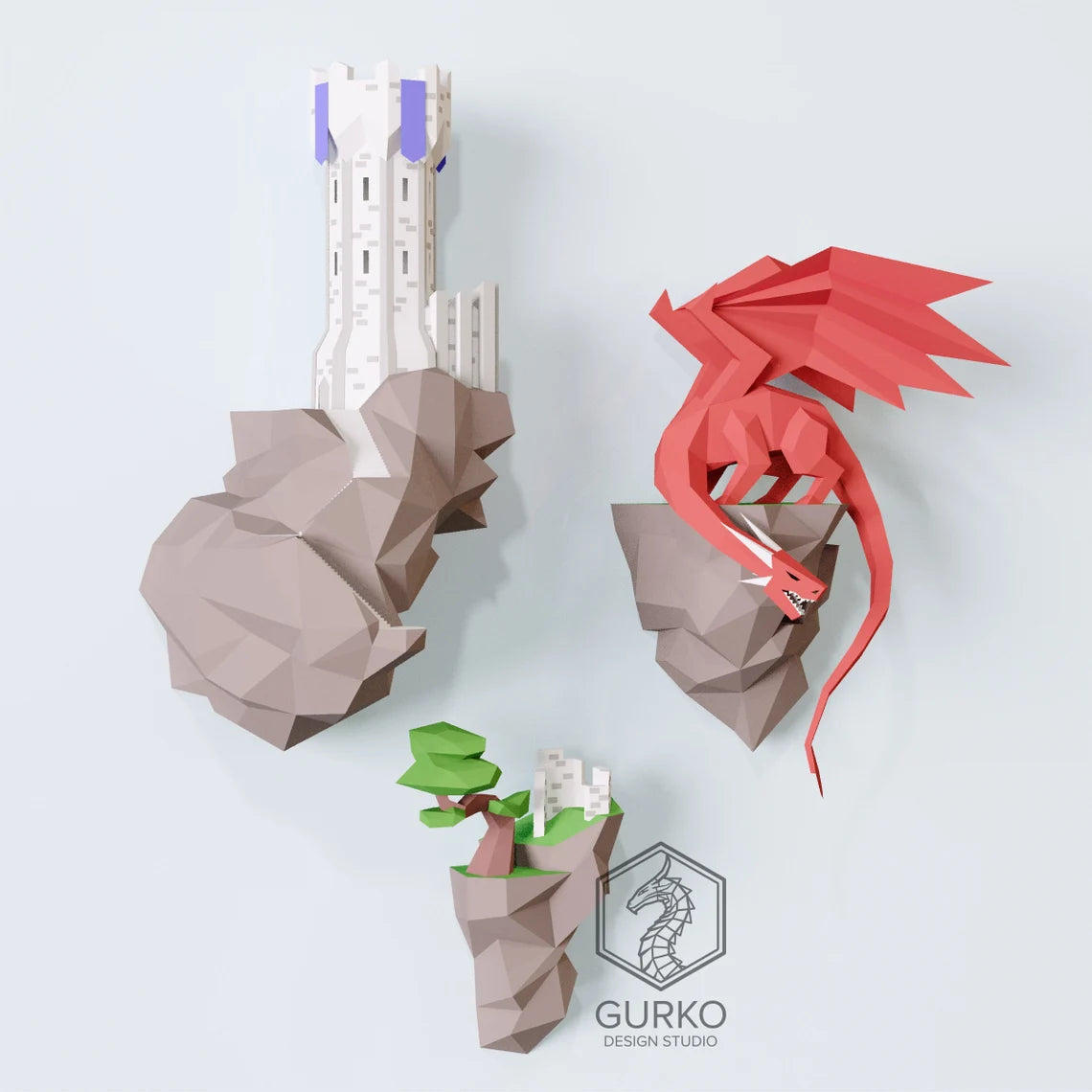 L'île volante en papercraft - Fold & Craft -
