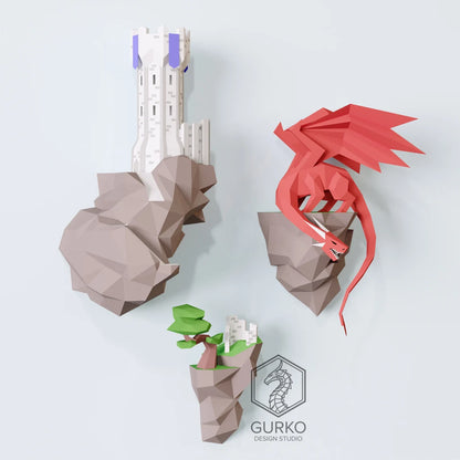 L'île volante en papercraft - Fold & Craft -