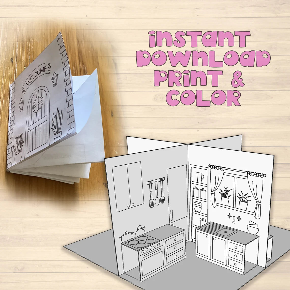 Modèle de maison en papier pop-up - Fold & Craft