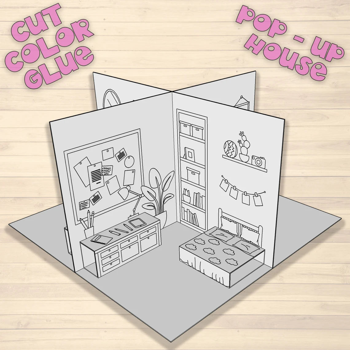 Modèle de maison en papier pop-up - Fold & Craft