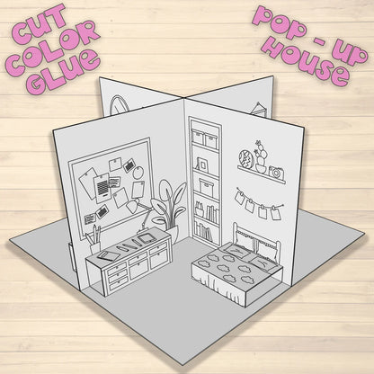 Modèle de maison en papier pop-up - Fold & Craft