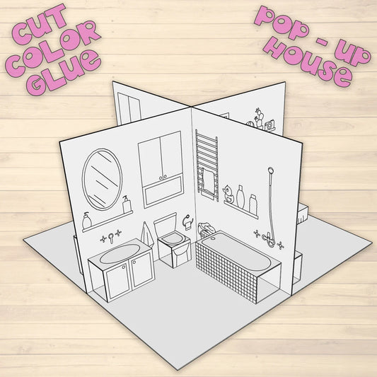 Modèle de maison en papier pop-up - Fold & Craft