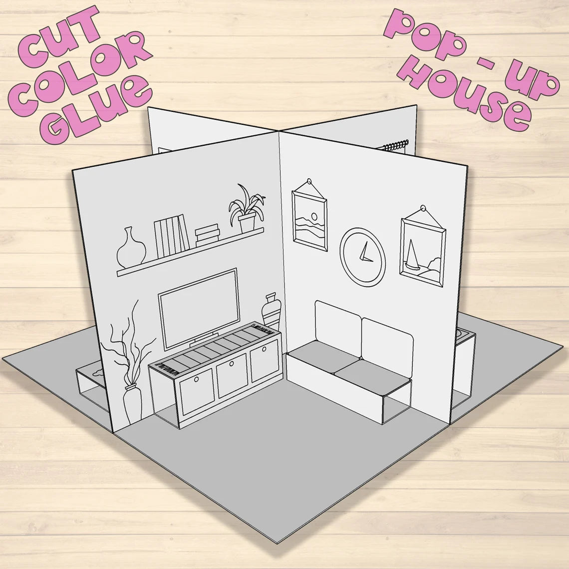 Modèle de maison en papier pop-up - Fold & Craft
