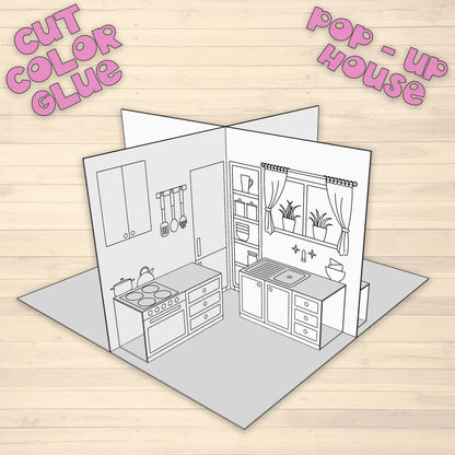 Modèle de maison en papier pop-up - Fold & Craft