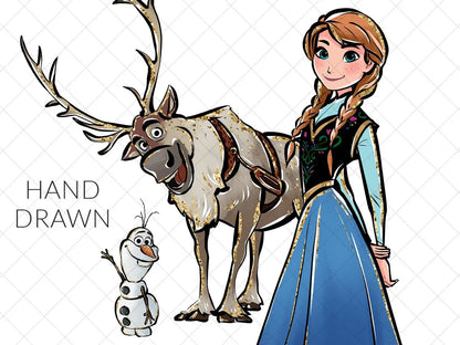 Clipart Elsa, princesse PNG, la reine des neiges -Fold & Craft -