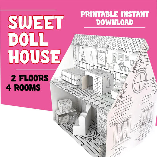 Maison de poupée en papier de luxe imprimable - Fold & Craft -