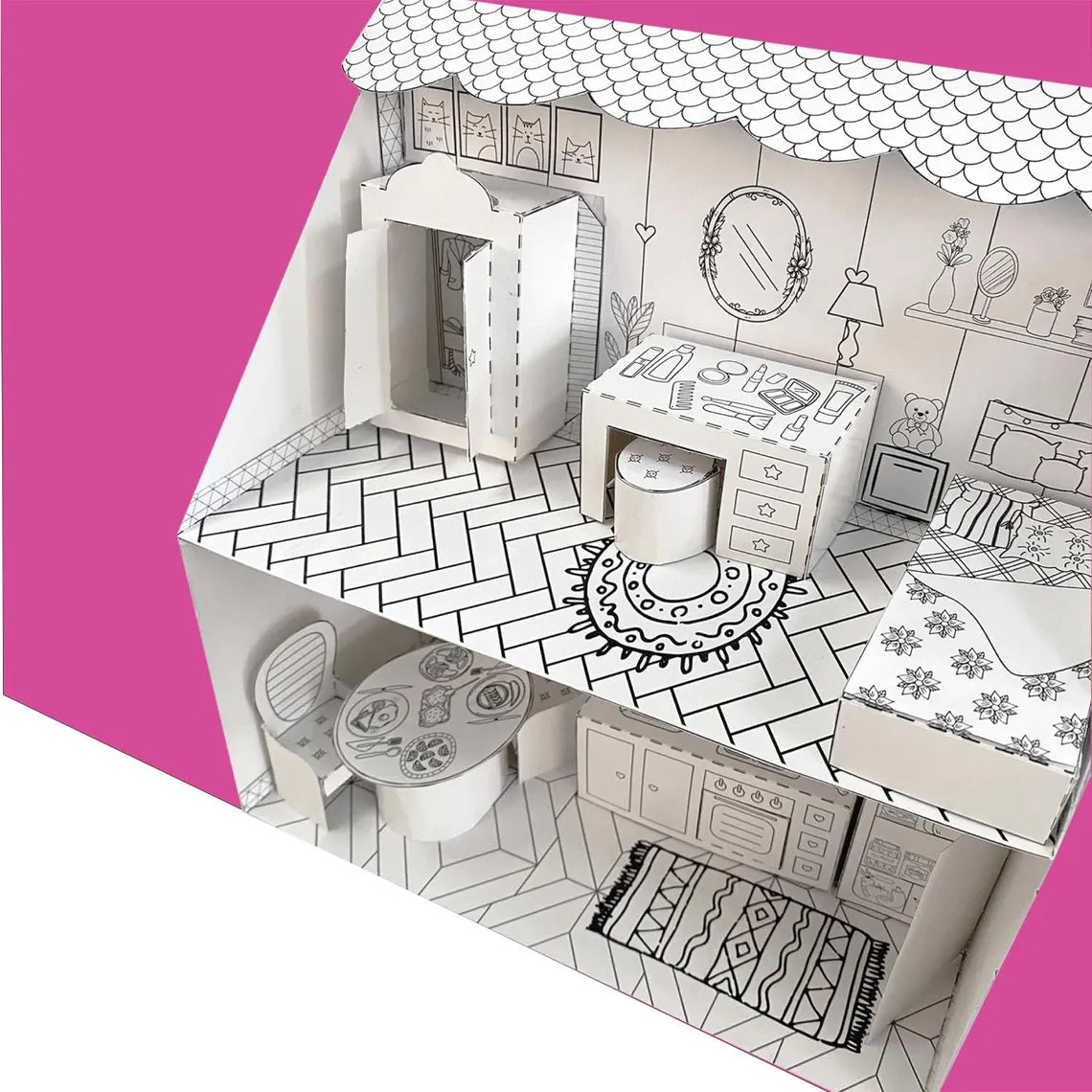 Maison de poupée en papier de luxe imprimable - Fold & Craft -