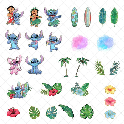 Ensemble de cliparts Lilo et Stitch -Fold & Craft -