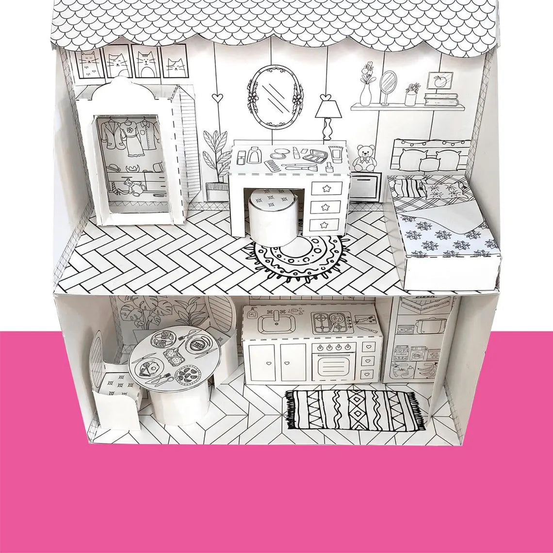 Maison de poupée en papier de luxe imprimable - Fold & Craft -