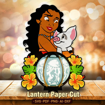 Bundle princesse lanterne papier découpé fichier  - Fold & Craft -