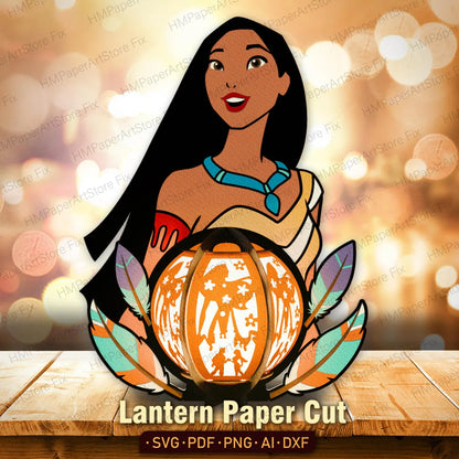 Bundle princesse lanterne papier découpé fichier  - Fold & Craft -
