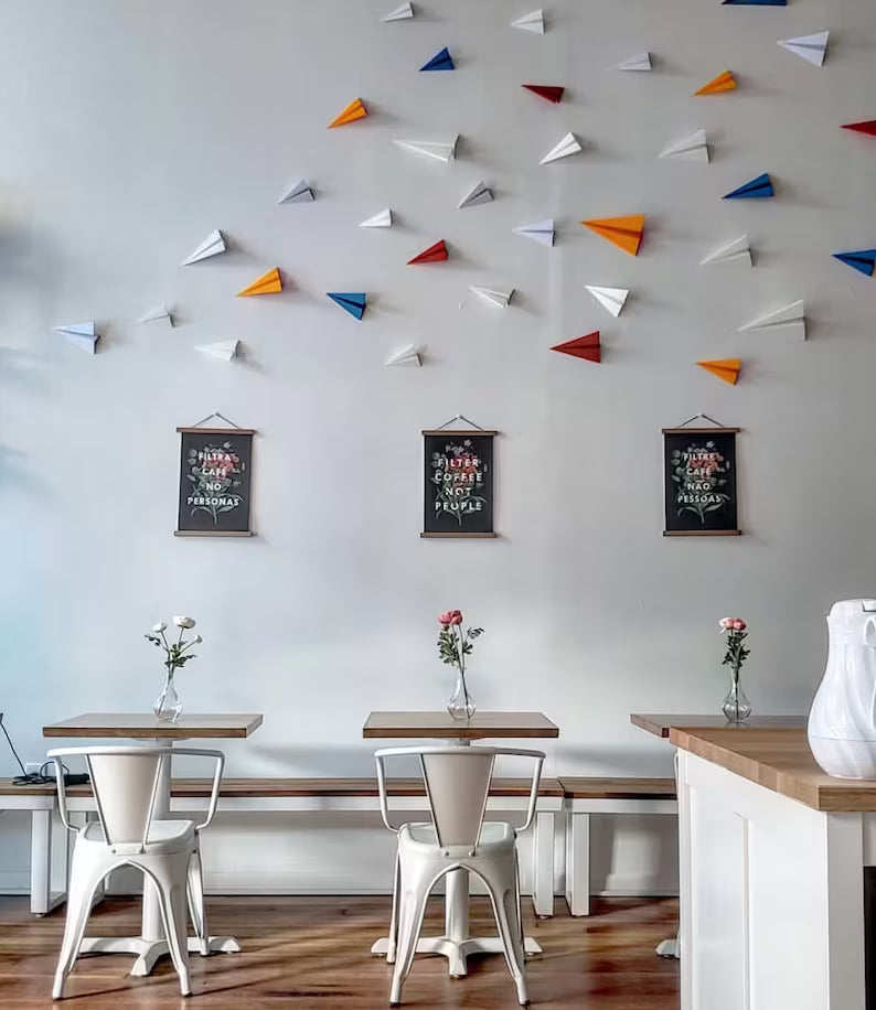 Décoration murale d'avion en papier -Fold & Craft -