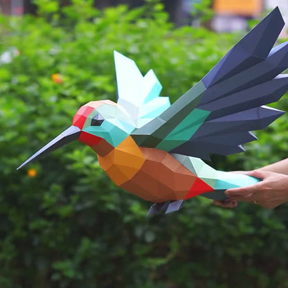 Colibri low poly papercraft PDF - Fold & Craft -